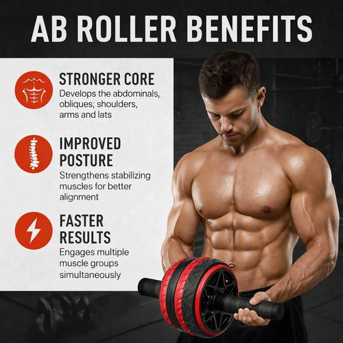 Adjustable Resistance Ab Roller Wheel with Non Slip Design Full Body Workout Training Equipment